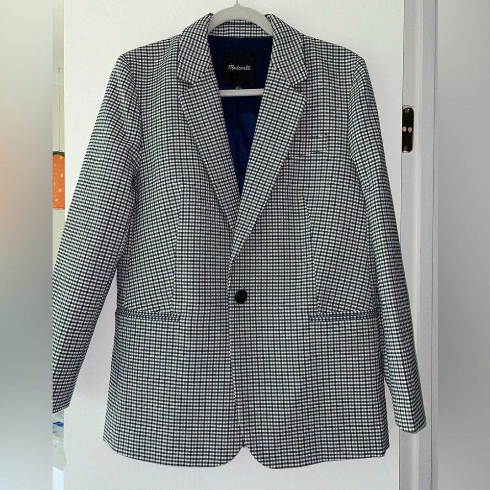 Madewell Plaid Single-Button Blazer 6
